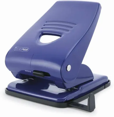 Productafbeelding van Papierpons - Perforator 2-gaats - Documenten Organiseren - Robuuste Metaalconstructie - 40 Vel Capaciteit - Blauw