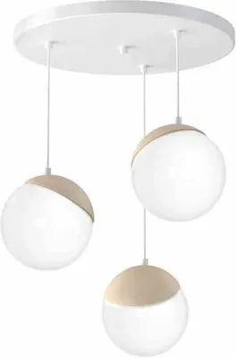 Produktbild von Deckenleuchte Sfera Wood Kronleuchter Hängelampe 3Xe14 Deckenlampe