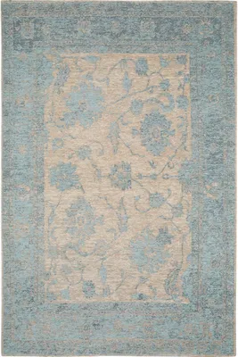 Produktbild von Flachgewebeteppich Frencie Blau, Maße:80 x 165 cm