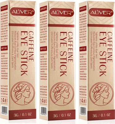 Produktbild von Augencreme Augenstift Anti-Aging Augenringe mit Kollagen Hyaluronsäure mit Koffein von ALIVER, 3x Augenstifte