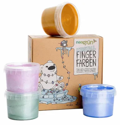 Image de Peinture aux doigts 4 couleurs cristal