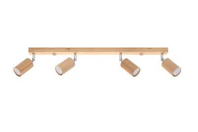 Obrázok produktu pre Stropné svietidlo BERG 4 prírodné drevo 4xGU10 10W drevo 20x5x80cm Sollux Lighting