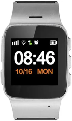 Image de Smart Watch avec Dual Way Call SOS Anti-Lost GPS Podomètre WiFi Tracking Moniteur à distance montres pour iPhone Android Phones (Argent)