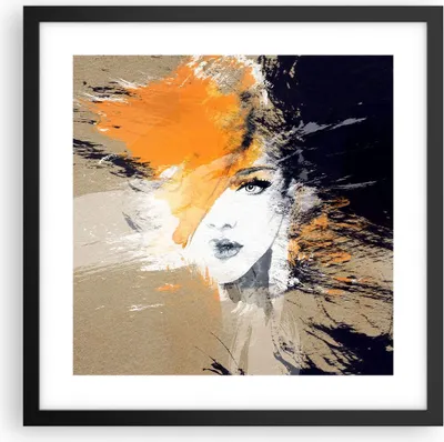 Produktbild von Gerahmtes Poster - Schwarzer Rahmen - Abstraktion Frau - 40x40 cm - Wand Bild - Wanddeko - Wandbilder - Kunstposter - Wandposter - Bilderrahmen - Bilder - Kunstdruck - Wandbild - P2BAC40x40-3656