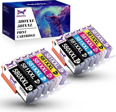 Produktbild von 12x PGI-580 XXL CLI-581 XXL Ersatz für Canon 580 581 XL Patronen Kompatibel für Pixma TS8150 TS8151 TS8152 TS8250 TS8251 TS8252 TS9150 TS9155 Drucker