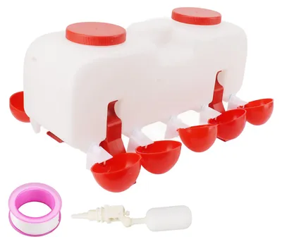 Obrázek produktu pro Automatický napáječ pro kuřata, 10 l, velké napáječky pro drůbež s 10 miskami pro kachny a husy