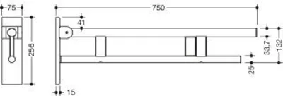 Produktbild von HEWI 900.50.18060 DC SK-Griff Duo (B), re, 750, WC-Spül