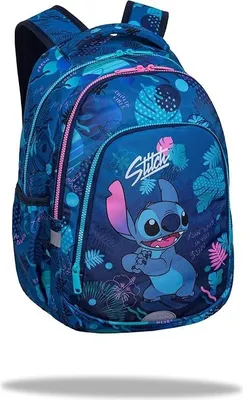 Produktbild von Schulranzen für Jugend - Schul-Rucksack für Frauen Mädchen mit Federmäppchen 3 Fächer Gefüllte Schüleretui 44-teilig Hausaufgabenheft Lilo und Stitch