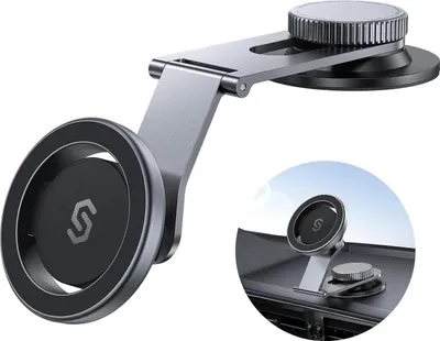 Image de SYNCWIRE Auto MagSafe Support de téléphone portable pivotant à 360° pour iPhone 15 Pro, Samsung, LG - Support magnétique gris noir