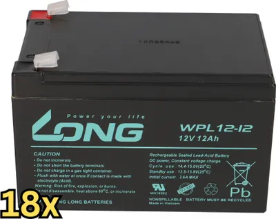 Image de 18x Batterie UPS WPL12-12 12V 12Ah