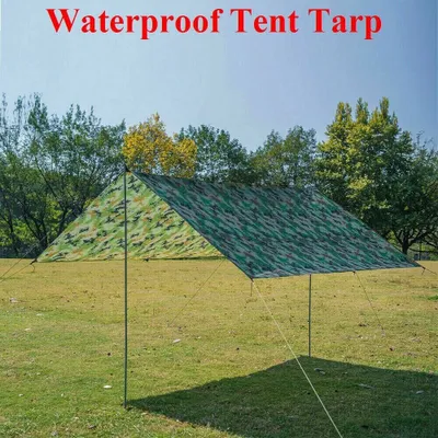 Produktbild von Tarp Wasserdicht Sonnensegel Hängematte Outdoor Camping Zelt Plane Zeltstangen