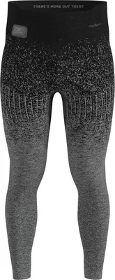 Odlo I-Thermic X-Warm Base-Layer-Tights in Grau-Schwarz mit Pixelmuster und hohem Bund mit Schriftzug