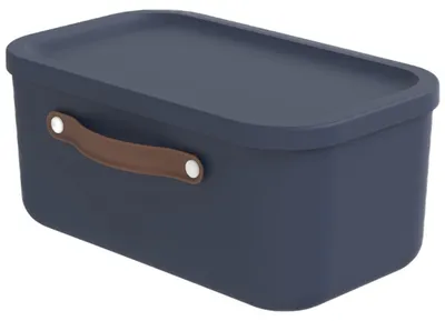 Produktbild von Rotho Maloja Aufbewahrungsbox mit Deckel 12 L als stapelbare Box in Blau