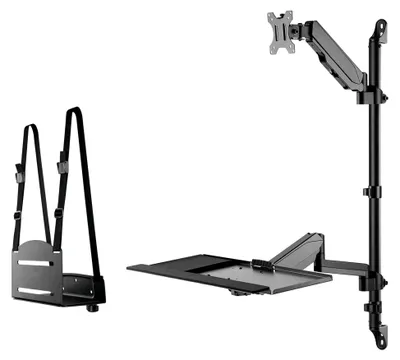 Produktbild von Wandmontage für Sitz-Ständer am Arbeitsplatz - Halterung für Monitor und Tastatur