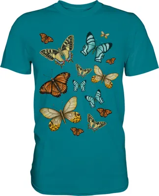 Produktbild von Natur Schmetterlinge T-Shirt – Diva Blue / L