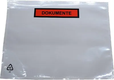 Produktbild von 1000x Dokumententaschen Begleitscheintaschen *Dokumente* C6 175x130mm