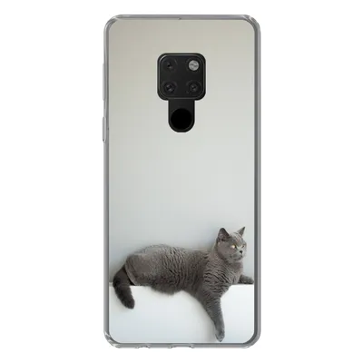 Produktbild von MuchoWow® Handyhülle Schutzhülle Hülle für Huawei P40 Lite Katze - Britisch Kurzhaar - Grau - Mädchen - Kinder - Jungen - Kinder Silikon Softcase Handy Hülle - Handy