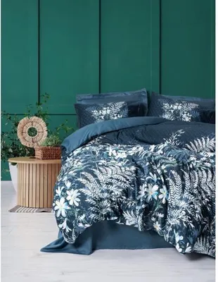 Produktbild von Bettwäsche Set, 220 x 240 cm, 100% Baumwollsatin, 2 Kissenbezüge 60 x 60 cm, Grün