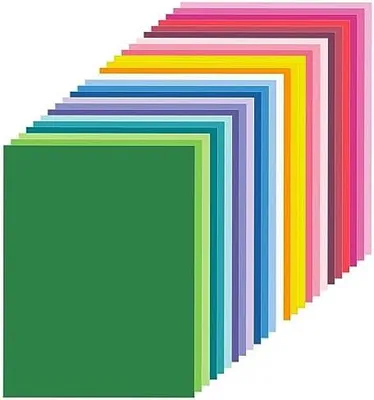 Produktbild von 100 Blatt - 120g Tonpapier A4 Bunt, Bastelpapier Buntes Papier Druckerpapier Kopierpapier, Origami Papier - 25 Farben
