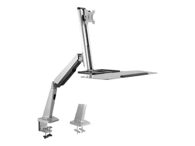 Produktbild von LogiLink Sit-Stand Workstation - Befestigungskit - einstellbarer Arm - für Monitor / Tastatur - Bildschirmgröße: 33-81.3 cm (13"-32")