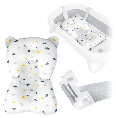 Produktbild von Badewannenkissen für Babys - Badekissen für Babywannen - Verstellbare Befestigungsgurte - Schnelltrocknend