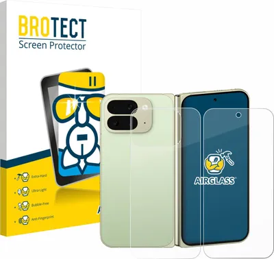 Produktbild von BROTECT Schutzglas für Google Pixel 10 Pro Fold (Display+Rückseite) Schutzfolie Panzer Folie Glas Display Schutz klar