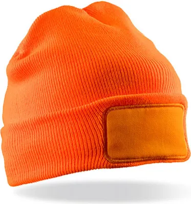 Produktbild von Result Winter Essentials RC034X | Double High Knit Thinsulate Printers Beanie - Farbe: Fluorescent Orange - Größe: One Size