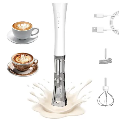 Produktbild von Handgeführter Milchaufschäumer für Kaffee, wiederaufladbarer Getränkemixer,für kalte Getränke,3 Geschwindigkeitsstufen,für Latte Macchiato,Cappuccino