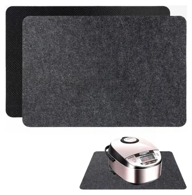Produktbild von 2 Stück hitzebeständige Unterlage, Hitzeschutzmatte, Brandschutzdecke für Kaffeemaschinen, Mikrowellen, Toaster, Luftfritteuse (30 * 45 cm, Schwarz)