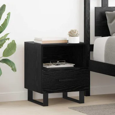 Immagine prodotto di Maison Exclusive - Comodino 2 pezzi effetto rovere nero 40 x 35 x 47,5 cm