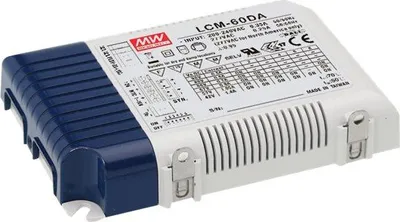Zdjęcie produktu dla MEAN WELL LCM-60, 60,3 W, -30 - 90 °C, 180 - 295 V, 47 - 63 Hz, 0.32/230VC, 0.27/277VC, 102 V