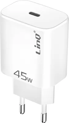 Immagine prodotto di LinQ, adattatore di alimentazione USB-C 45W Power Delivery 3.0 - Ricarica rapida, bianco