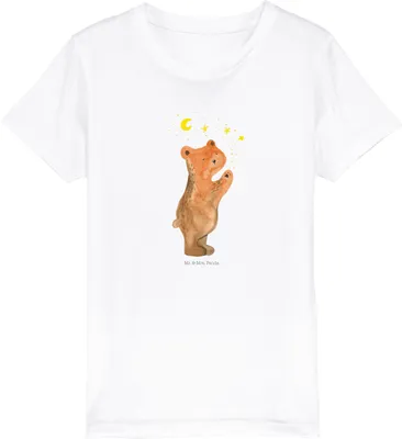 Produktbild von Mr. & Mrs. Panda Kleinkinder T-Shirt Verliebter Bär 9-11 Jahre (134/146) - Weiß - Geschenk, Kindershirt, Verliebte, Partner, Kinder Kurzarm, Teenager, für, Öko, Teddy