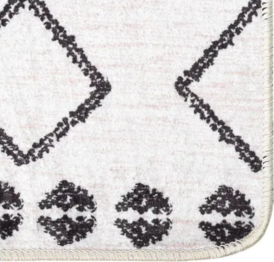 Produktbild von vidaXL Teppich Waschbar Schwarz und Weiß 160x230 cm