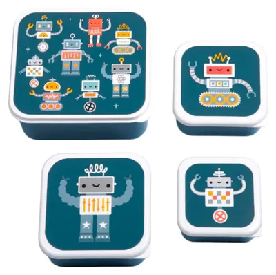 Imagen del producto de Set de 4 cajas para snacks pequeñas - Color denim | de A Little Lovely Company