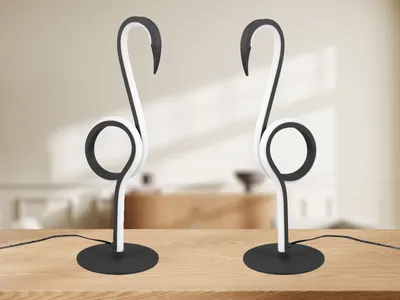 Produktbild von 2er SET LED Deko Tischlampen Flamingo Schwarz mit Schnurschalter, Höhe 35cm