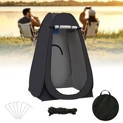 Image de Tente pop-up CLIPOP, tente de douche avec sac de transport, tente de toilettes portable pour le plein air et le camping, 120 x 120 x 190 cm, noir