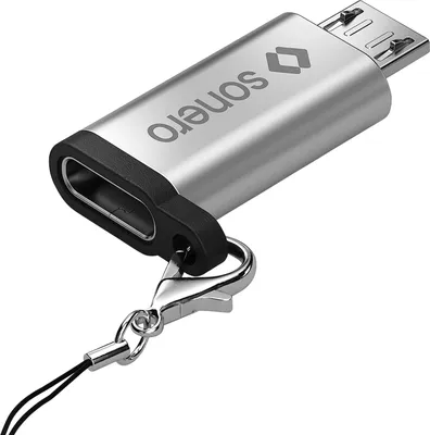Immagine prodotto di SONERO Adattatore USB OTG, da micro USB a presa USB-C, alluminio/argento