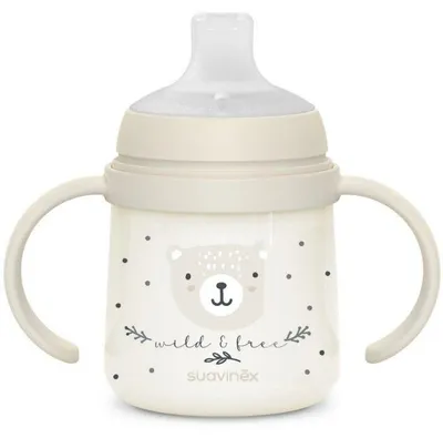 Immagine prodotto di Biberon SUAVINEX con manici Night&Day Wild&Free, 150 ml, dai 6 mesi in su, grigio