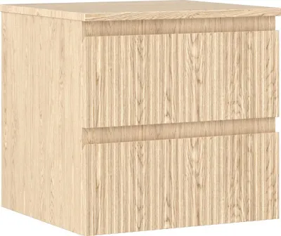 Zdjęcie produktu dla Mexen Rivel szafka łazienkowa podumywalkowa 50 cm z blatem, 2 szuflady, ryflowana , dąb - 91A20-05047-2-BFFC81
