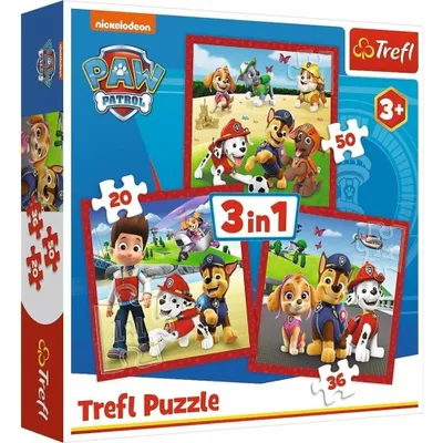 Zdjęcie produktu dla TREFL Puzzle Paw Patrol: Wesołe pieski 3w1 (20,36,50 elementów)
