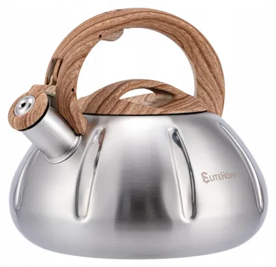 Produktbild von Elitehoff Edelstahl Wasserkocher 3L Grau Holzgriff