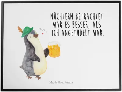 Produktbild von Mr. & Mrs. Panda schreibtischunterlage Pinguin Bier - Weiß - Geschenk, , schreibtischunterlagen, Angetüdelt, Schreibunterlage, Unterlage Schreibtisch, tischpad