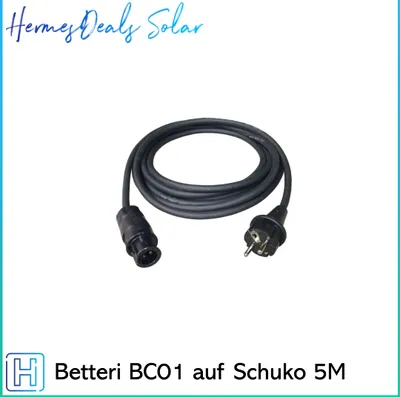 Produktbild von Balkonkraftwerke Strom Anschlussleitung Kabel mit Betteri BC01 - Schuko Stecker, Solarkabel PV Kabel-5M fur Deye/Hoymiles Mikrowechselrichter