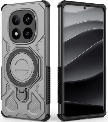 Produktbild von Robuste Handyhülle für Xiaomi Redmi Note 14 Pro+ 5G mit Ringhalter Ständer Stoßfest, Magnetisch, Dual-Layer Schutz Grau