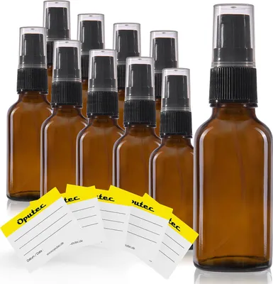 Produktbild von 10 x 30ml Pumpspender-Flasche, Lotionsflasche, Braunglas