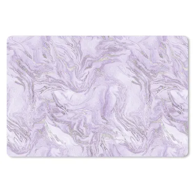 Produktbild von MuchoWow® Schreibtischunterlage Marmor - Silber - Muster 60x40 cm - XXL Mauspad - Großes Mauspad