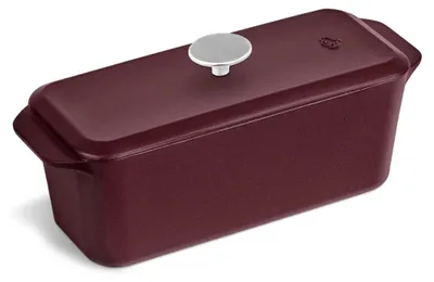 Produktbild von Brotbackform Gusseisen Brotbackschale Gusseisendeckel - 33,5 x 13 cm - Emailliert - Rot