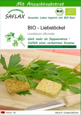 Produktbild von SAFLAX - BIO - Liebstöckel - 100 Samen - Mit keimfreiem Anzuchtsubstrat - Levisticum officinale