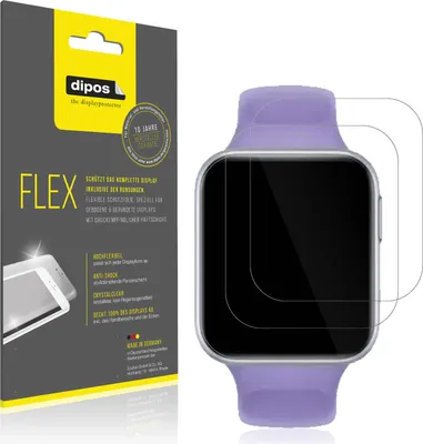 Produktbild von 2x Schutzfolie für Oppo Watch SE Folie, 100% Displayabdeckung, dipos Flex